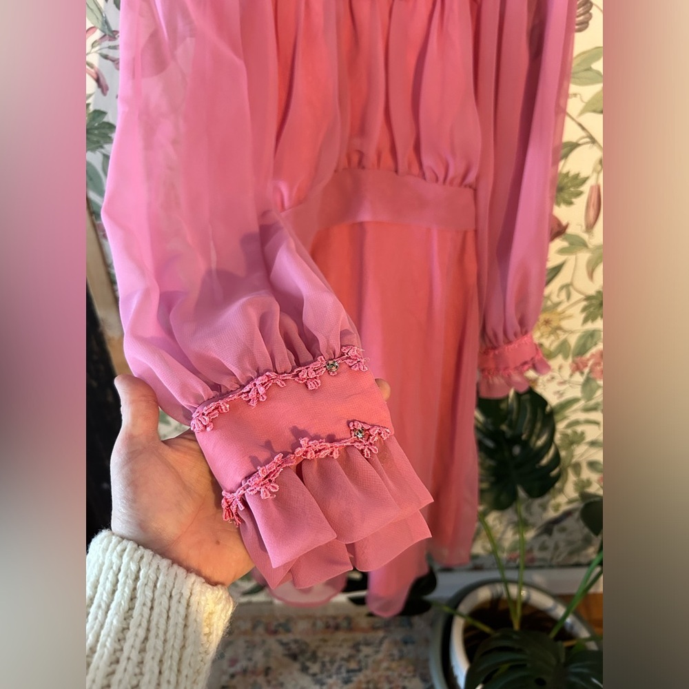 Vintage Pink Ruffled Dress - Picture 3 of 6